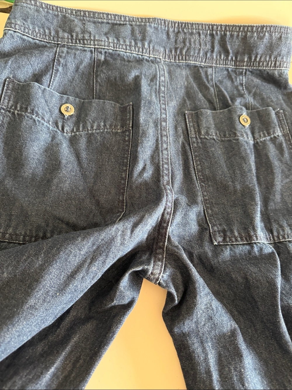 Pilcro Anthropologie Palazzo Wide-leg Flare High-Waisted Dark Blue Jeans size 27 - Picture 10 of 10